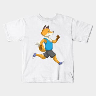 Fox as Runner at Running Kids T-Shirt